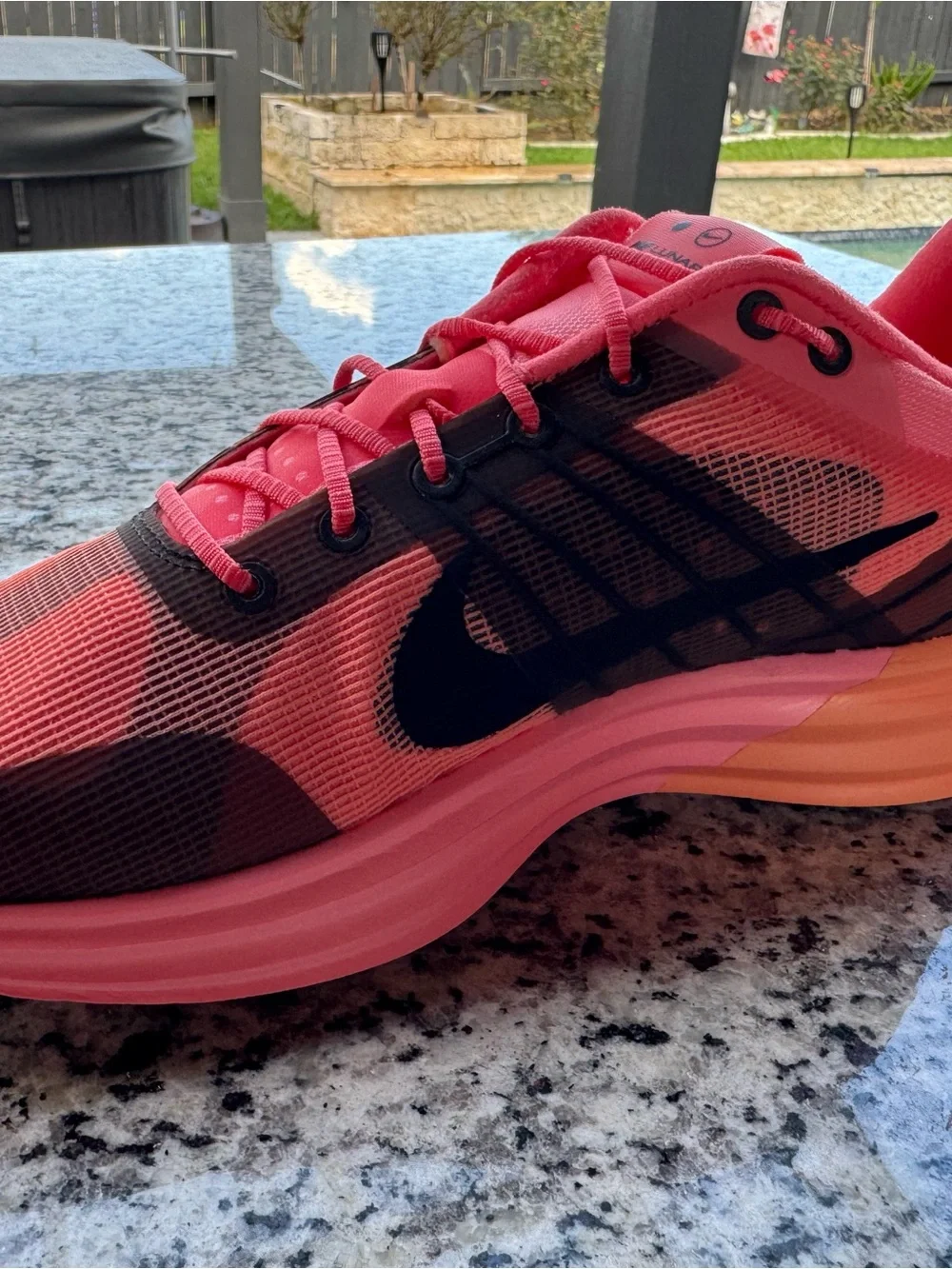 Nike Women's Lunar Running Shoes - Pink and Black